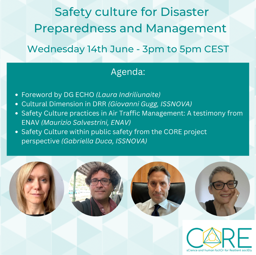 📢[EVENT: 14th June 2023]  CORE Webinar #3: Safety Culture for Disaster Preparedness and Management📢